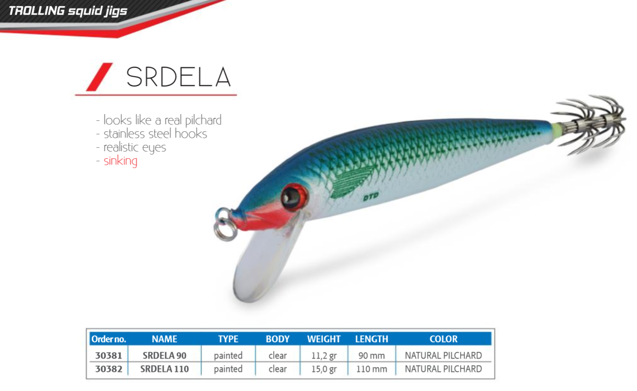 Srdela 110mm Natural Pilchard Kalamar Sırtısı