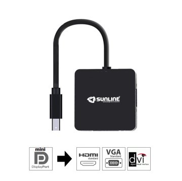 Sunline 170627 Mini Displayport-HDMI/VGA/DVI Dönüştürücü