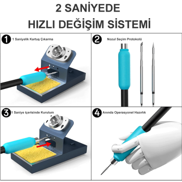 BAKON 852MX C210 Lehimleme ve Sıcak Hava İstasyonu – 1000W