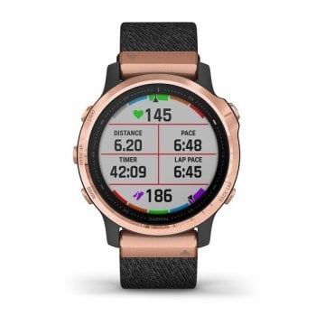 Garmin Fenix 6S Pro Sapphire Rose Gold Siyah Naylon Kayış