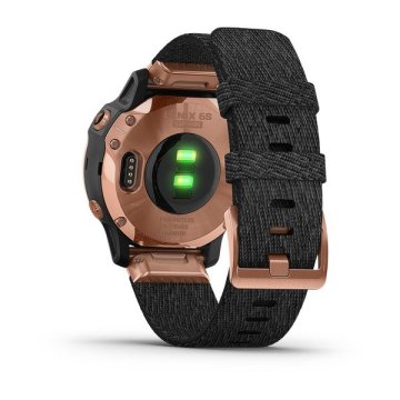 Garmin Fenix 6S Pro Sapphire Rose Gold Siyah Naylon Kayış