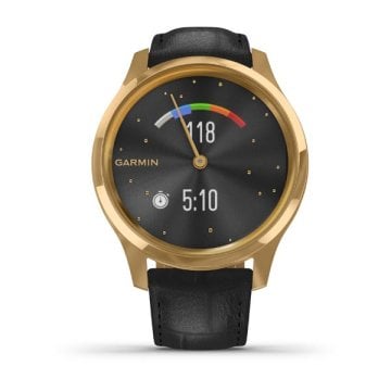 Garmin Vivomove Luxe 24K Gold Akıllı Saat-Siyah italyan Deri Kayışlı