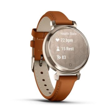 Garmin Lily 2  - Krem Altın,  Taba Deri Kayışlı