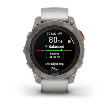 Garmin fenix 7 Pro Sapphire Solar Edition Titanyum Beyaz, Turuncu