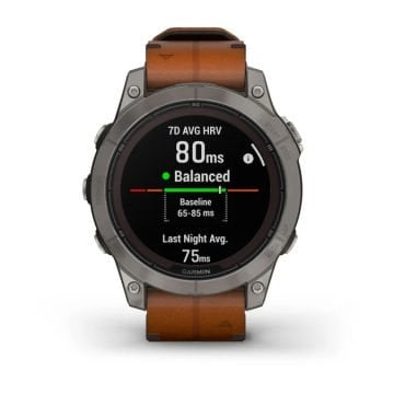 Garmin fenix 7 Pro Sapphire Solar Edition Titanyum Kahverengi Deri Kayışlı