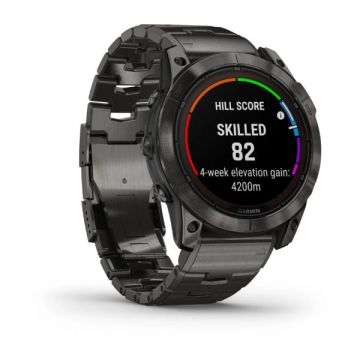 Garmin fenix 7X Pro Sapphire Solar Edition - Karbon Gri DLC Titanyum, Tiyanyum Kayışlı