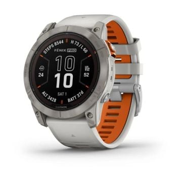 Garmin fenix 7X Pro Sapphire Solar Edition - Titanyum Beyaz, Turuncu