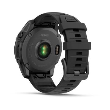 Garmin fenix E – 47 mm, AMOLED-Slate Gri, Siyah Silikon Kayışlı