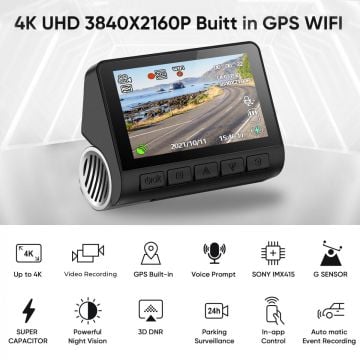 GO-4K GPS WiFi ARAÇ Kamerası Dvr