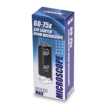 Carson MicroMax™ 60x-75x Güçlü LED Aydınlatmalı Cep Mikroskobu
