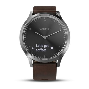 Garmin Vivomove HR Silver Premium Akıllı Saat - Deri Kayış
