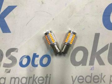 Tek Duy Ampül Mercekli 33 Led Turuncu 24 Volt