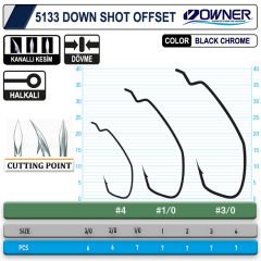 Owner 5133 Down Shot Offset Black Chrome İğne