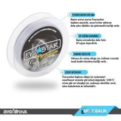 EVOSTAR FluoroCarbon Kaplı Olta Misinası 300-250-150m