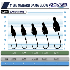 Cultiva 11606 Mebaru Dama Glow Lrf Jighead