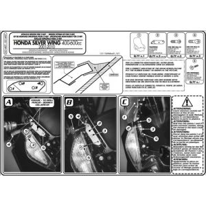 Kappa D214KIT HONDA SILVERWING 400-600 (01-09) RUZGAR SIPERLIK BAGLANTISI