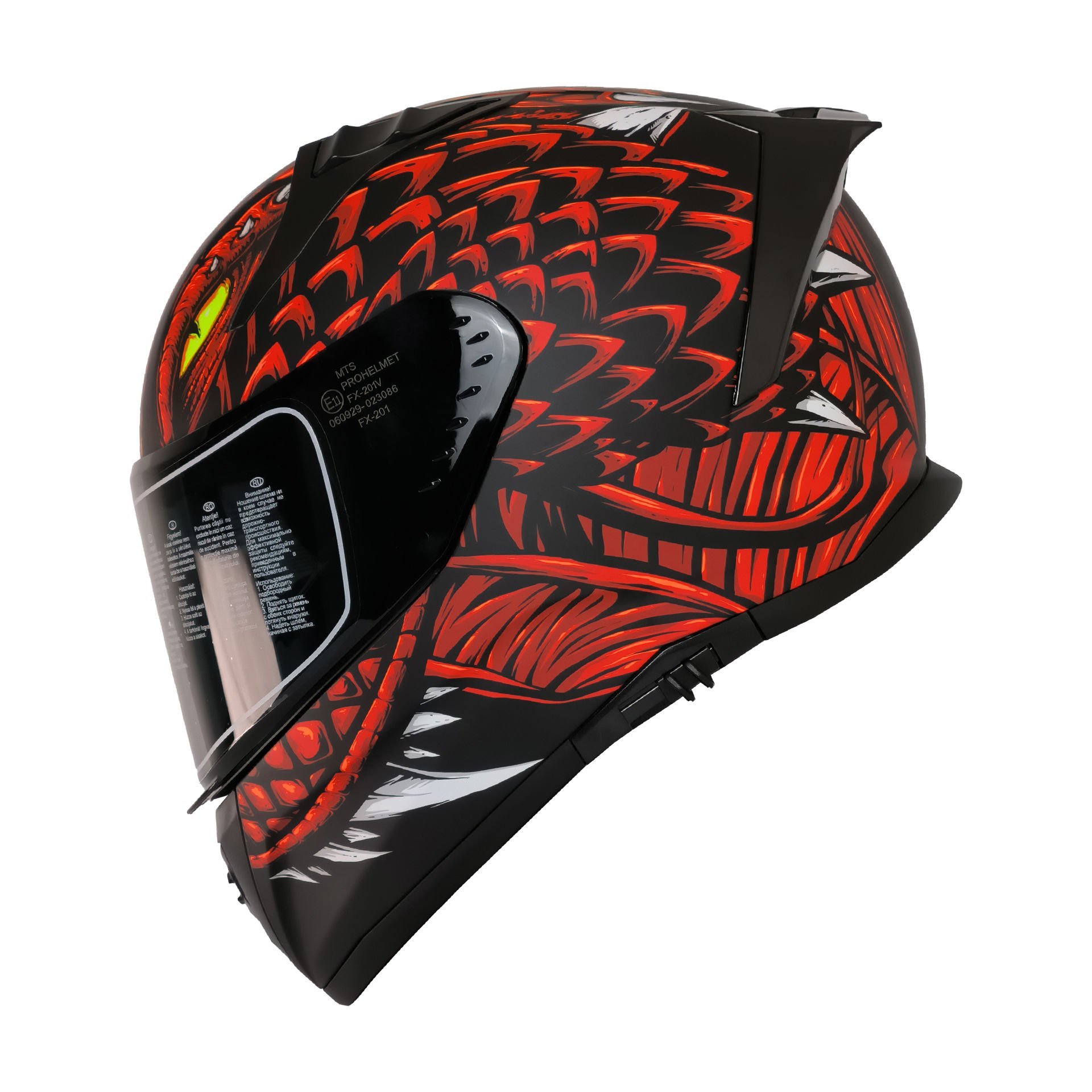Mts M-801 Snake Full Face Draglax Red
