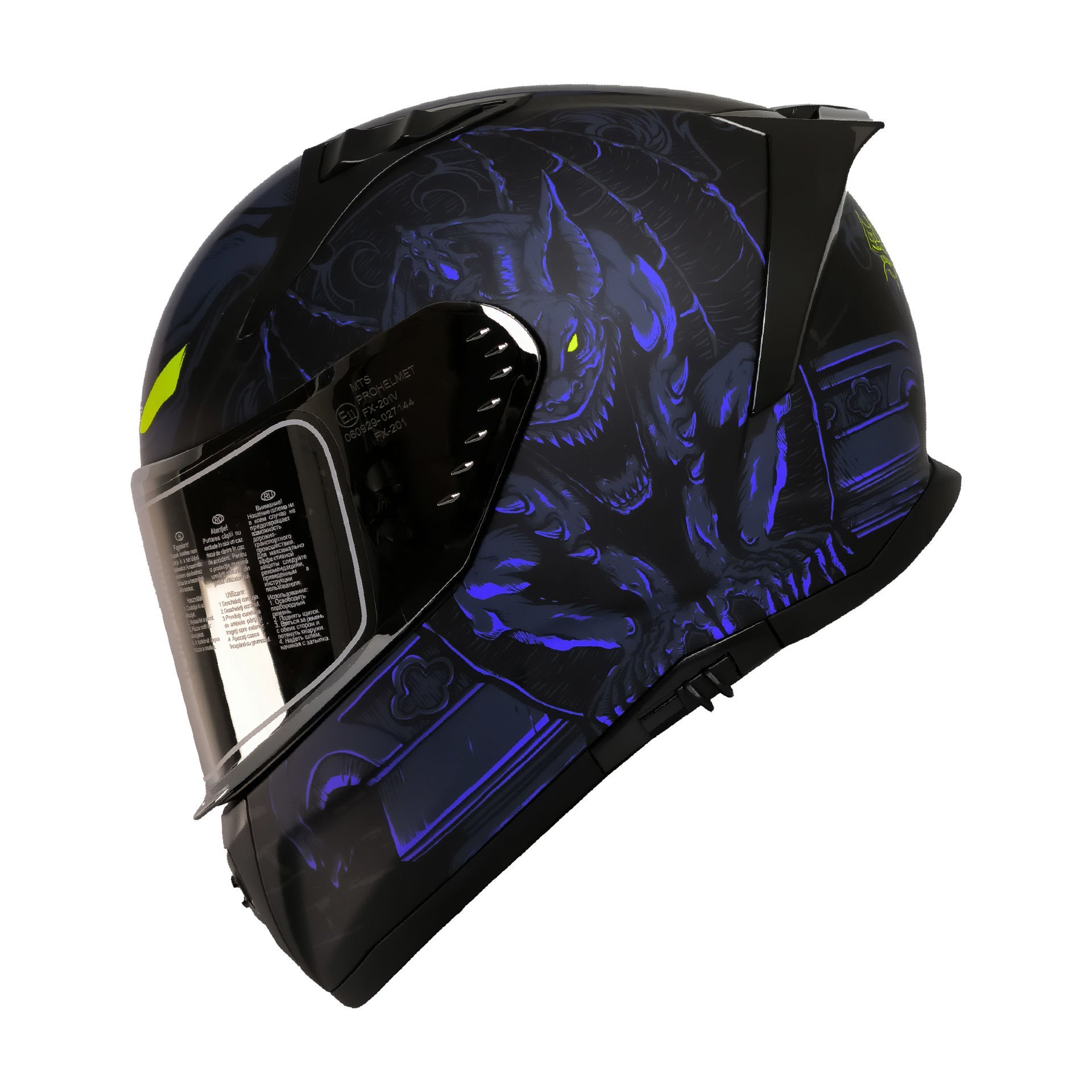 Mts M-801 Snake Full Face Kask Mısıon Blue