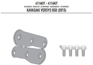Kappa 4114KIT Kawasakı VERSYS 650 (15) Yan Canta Tasıyıcı Baglantı Kiıtı