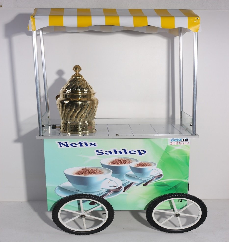 Tekerlekli Tüplü Sıcak Sahlep Tezgahı (Model Erzurum) 60X100