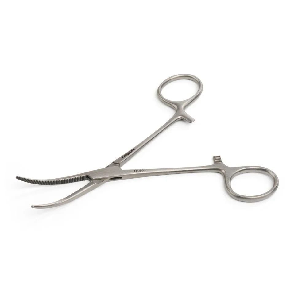 Kruuse Hemostatik Pens. 14 cm / 5.5, Eğri (Kavisli Model)