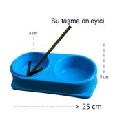 Plastik Kedi Köpek Mama ve Su Kabı. İki Bölmeli ( 2x 250 ml )