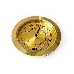 Nem Ölçer Higrometre. Analog. Metal Çerçeve. Sarı. 37 mm
