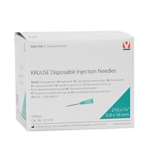 Kruuse Enjektör İğnesi (21G x 5/8) 0,8x16 mm (100 Adet) Yeşil