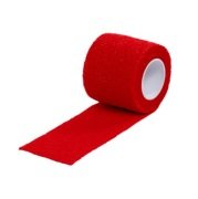 Kruuse Vet-Flex Cohesive Bandaj. 5 cm x 4.5 metre. Kırmızı ( 10'lu Paket )