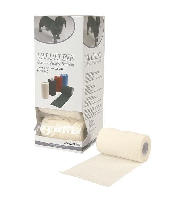 Valueline Flexible Bandaj. Beyaz. 10 cm x 4.5 metre ( 10'lu Paket )