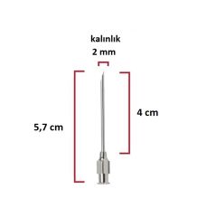 Kruuse Çelik Enjektör İğnesi (14Gx1½) 2 mm çap, 4 cm uzunluk