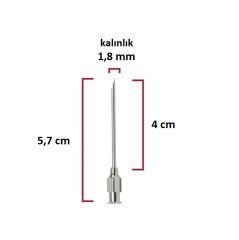 Kruuse Çelik Enjektör İğnesi (15Gx1½) 1.8 mm çap, 4 cm uzunluk