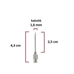 Kruuse Çelik Enjektör İğnesi (16Gx1) 1.6 mm çap, 2.5 cm uzunluk