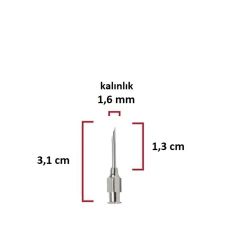 Kruuse Çelik Enjektör İğnesi (16Gx1/2) 1.6 mm çap, 1.3 cm uzunluk