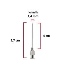 Kruuse Çelik Enjektör İğnesi (17Gx1½) 1.4 mm çap, 4 cm uzunluk