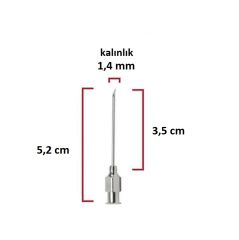 Kruuse Çelik Enjektör İğnesi (17Gx1⅜) 1.4 mm çap, 3.5 cm uzunluk