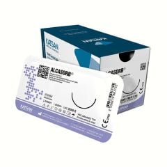 ALCASORB PGA İplik. No:2. 75 cm. 1/2 Keskin İğneli 40 mm (12 Adet)