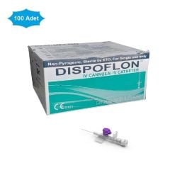 Dispoflon İntraket. IV Kanül. 26G (0.6x19 mm) Mor. 100'lü Paket