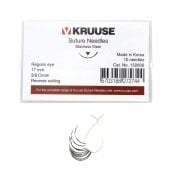Kruuse-Vet Sütür İğnesi. Regular Eye. 3/8. Keskin. 17 mm. 10/pk