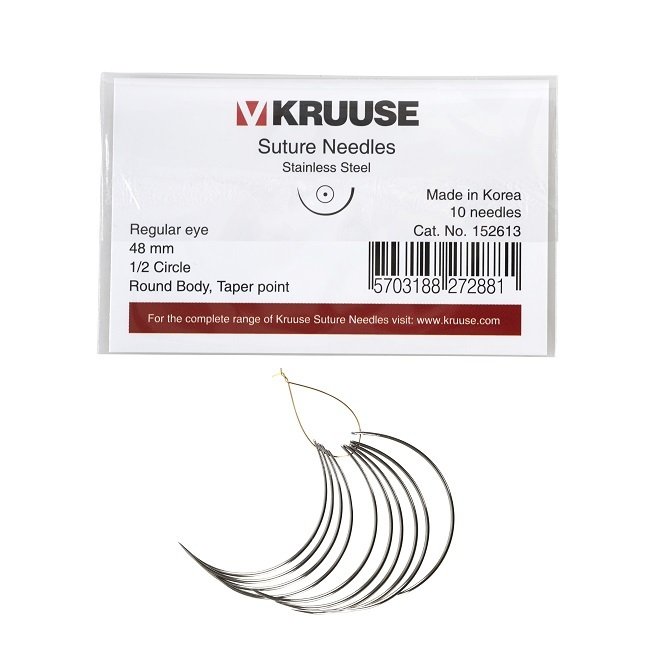 Kruuse-Vet Sütür İğnesi. Regular Eye. 1/2. Yuvarlak. 48 mm. 10/pk