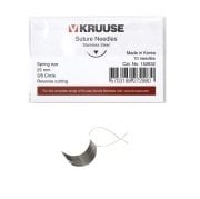 Kruuse-Vet Sütür İğnesi. Spring Eye. 3/8. Keskin. 25 mm. 10/pk