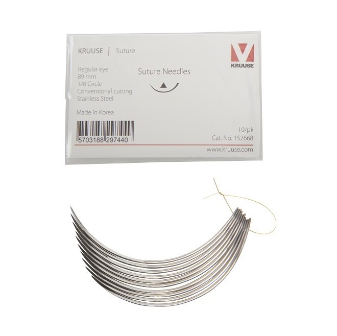 Kruuse-Vet Sütür İğnesi. Regular Eye. 3/8. Keskin. 89 mm. 10/pk