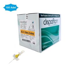 Dispoflon İntraket. IV Kanül. 24G (0.7x19 mm) Sarı. 100'lü Paket