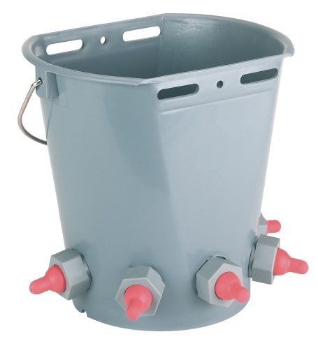 Kerbl Kuzu Süt Emzirme Kovası. 8 Litre. 5 Emzikli