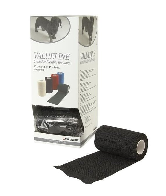 Valueline Flexible Bandaj. Siyah. 10 cm x 4.5 metre ( 10'lu Paket )