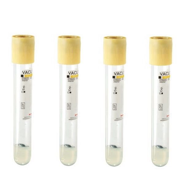 Kan Alma Tüpü. 9 ml. Jelli. Sarı Kapaklı. 100/pk