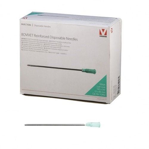 Bovivet Enjektör İğnesi. 2.1 x 80 mm (14G x 3 ¼) 100'lü Paket