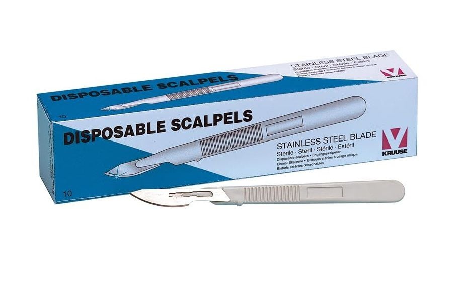 Kruuse-Vet Disposable Saplı Bistüri. No:23 (10'lu Paket)