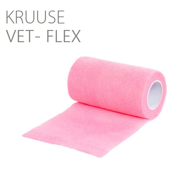 Kruuse Vet-Flex Cohesive Bandaj. 10 cm x 4.5 metre. Pembe