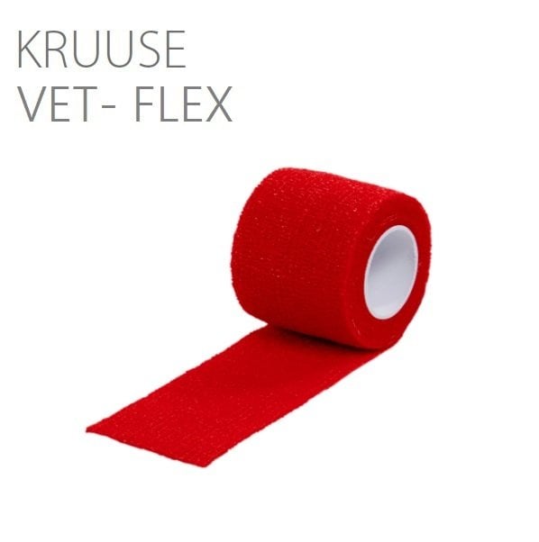 Kruuse Vet-Flex Cohesive Bandaj. 5 cm x 4.5 metre. Kırmızı